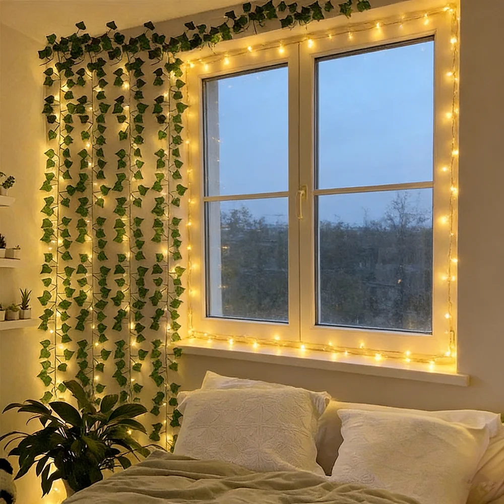 Enchanting Ivy Fairy LED String Lights - Indoor Decorative Garland with Battery Operation
