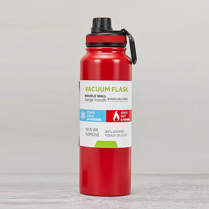 600/800/1000ML 스포츠 진공 플라스크 스테인리스 스틸 보온 물병 차량용 단열 컵 냉온 유지 여행용 보온 머그