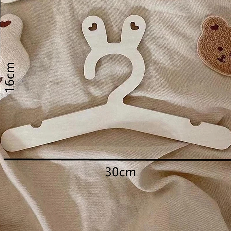 

5 Pcs Baby Wooden Clothes Hanger Baby Creative Hanger Rack Home Decor Storage