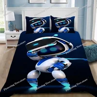 Fashion A-Astrobot Bedding Set for Boys Girls,Game A-Astro bot Duvet Cover Pillowcase Children Gift Single Double Size 1
