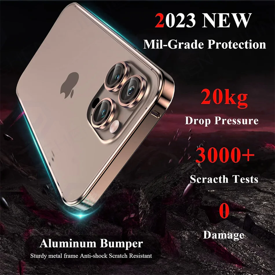 Sleek Desert Gold Aluminum Bumper Case - Ultra-Thin Alloy Frame Accessory