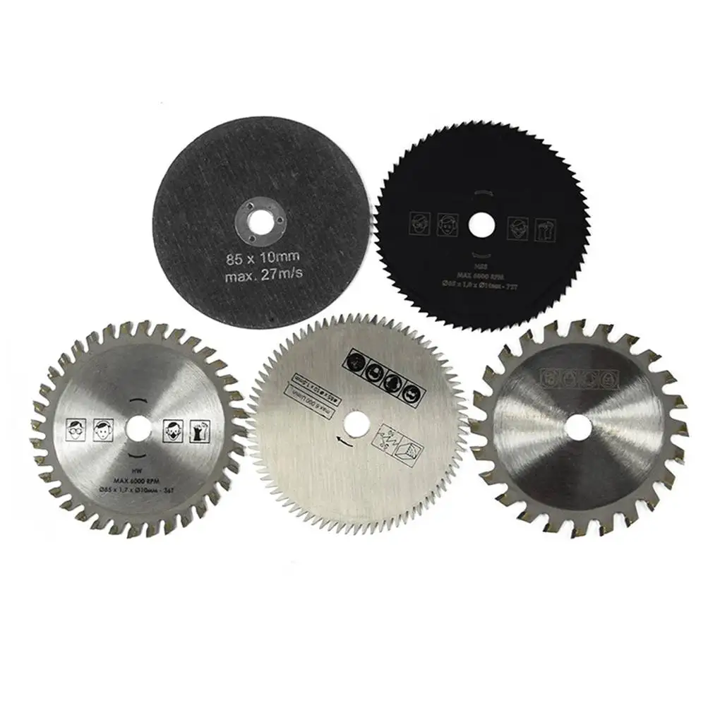 5pcs 85mm Diameter 10mm Inner Diameter Small Circular Saw Blade Hard Alloy Rotation Cutting Tools Circular Saw Slicing Tool 2