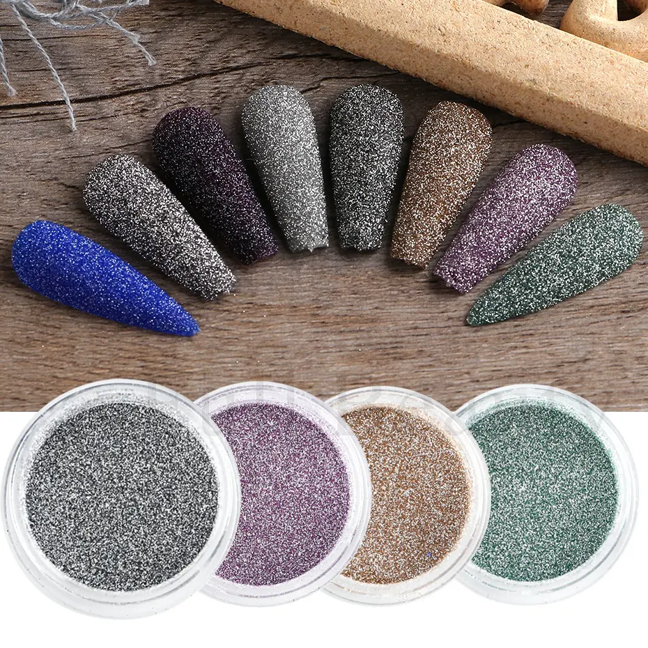 Reflective Glitter Nail Powder Dust Color-Change Holographic Crystal Diamond Chrome Pigment Dipping Powder Manicure Decoration