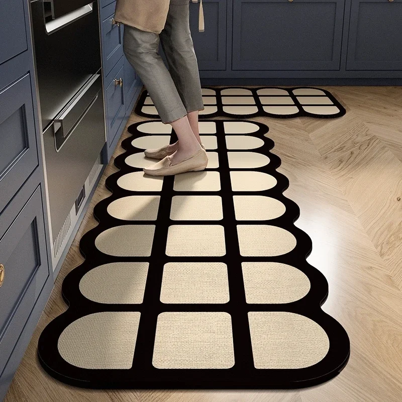 Anti-fouling Oil-proof Kitchen Floor Mat Home PVC Waterproof Scratch-resistant Carpet Easy Clean Balcony Rug ковер Tapis 러그