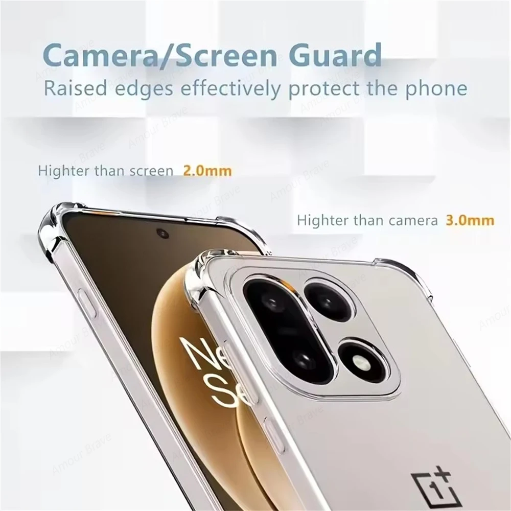 Shockproof Clear TPU Phone Case - Durable Soft  Back Cover