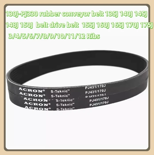 130J-PJ330 rubber conveyor belt 135J 140J 145J 148J 150J belt drive 155J 160J 165J 170J 175J 3/4/5/6/7/8/9/10/11/12 Ribs rubber belt transmission drive belt