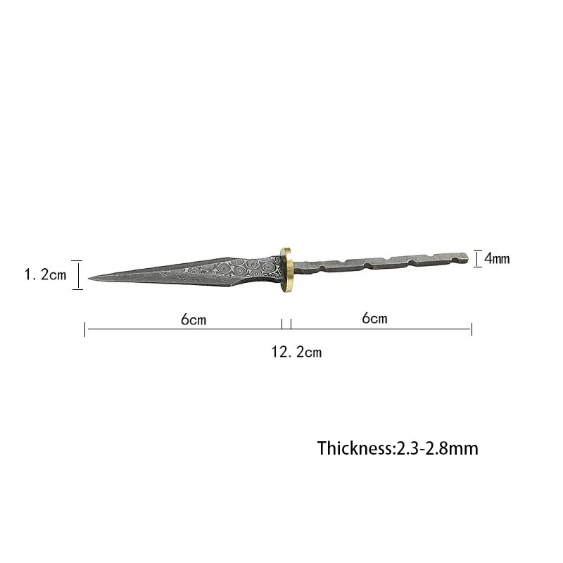 DIY Tea Knife Blank Rosette Real Damascus Steel Pu 'er Tea Needles Cutter Stainless Steel Metal Handle
