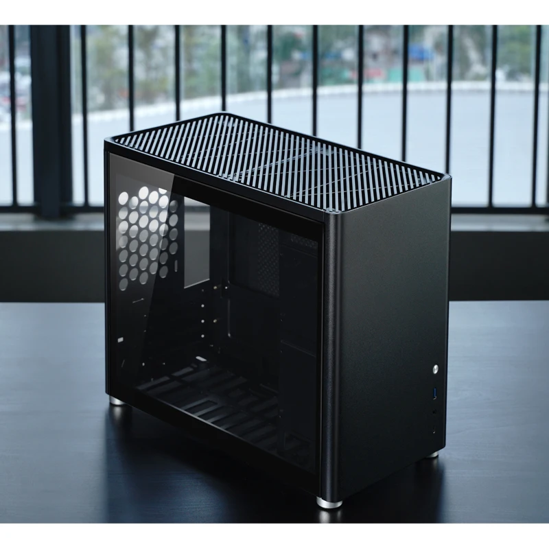 JONSBO D30 M-ATX Case White/Black/Silver Aluminum Housing Side Transparent ATX Desktop Chassis Support 240 Water Cooling