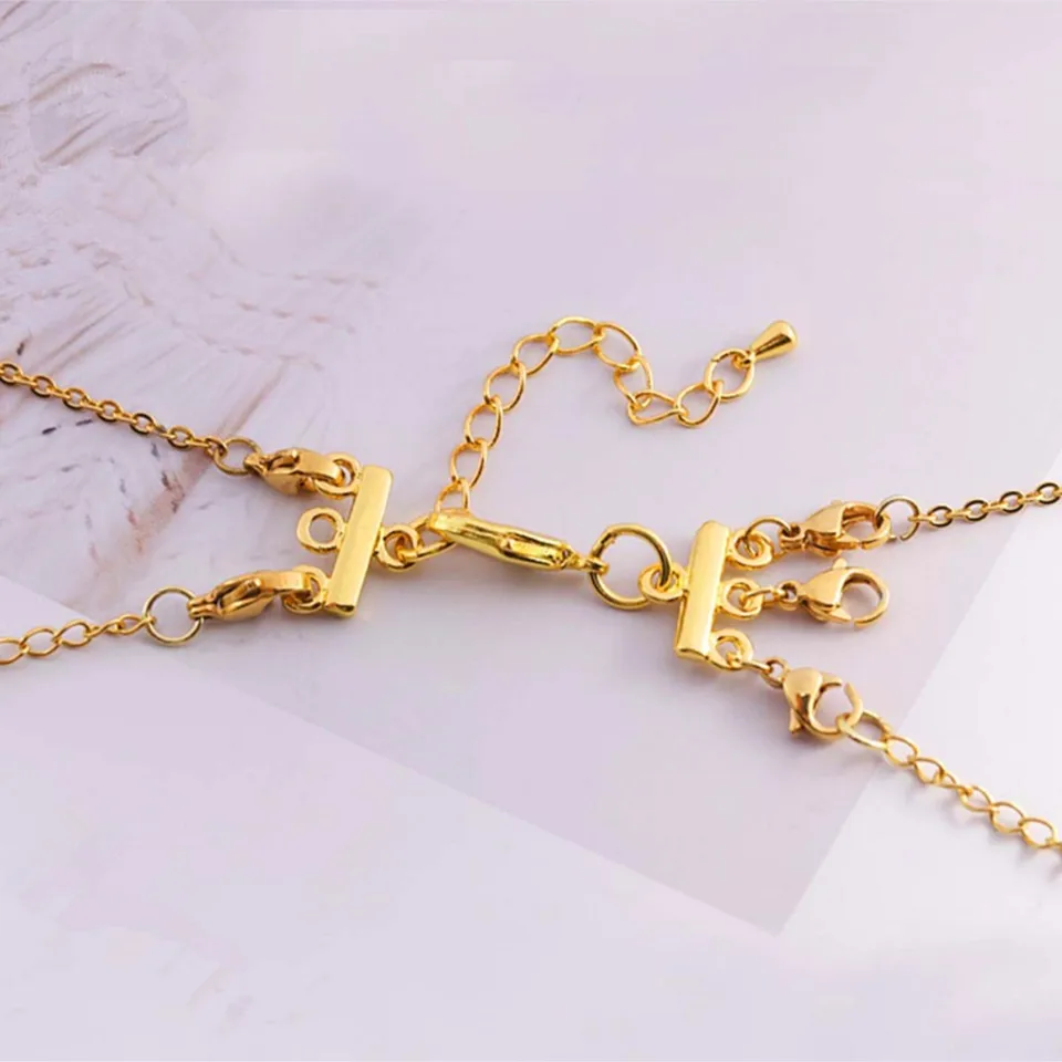 SUNNYCLUE 1SCATOLA 6 pezzi Collana Estensione Chiusura Bracciale Estensione Chiusura Strass Cristalli Zirconi Argento Estensioni Collana Estensori per Creazione di Gioielli Donne Adulte Collane Fai Da