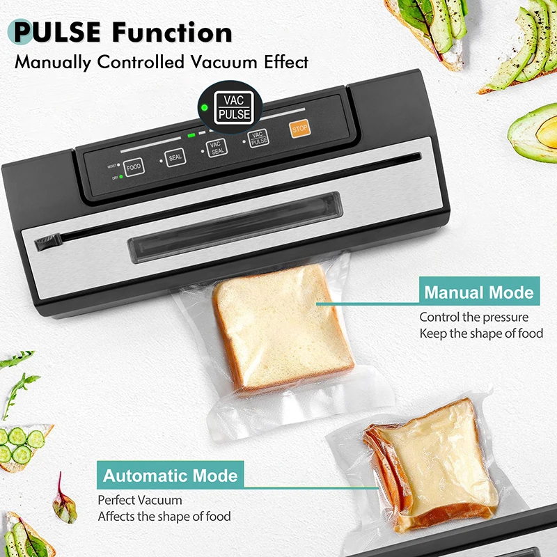 Geryon Vacuum Sealer Sous Vide Vacuum Packer Built-in Cutter Automatic Food  Sealer Machine For Food Savers With Rolls / Bags - Vacuum Food Sealers -  AliExpress