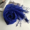 Écharpe en lin de couleur unie pour femmes, turban hijab