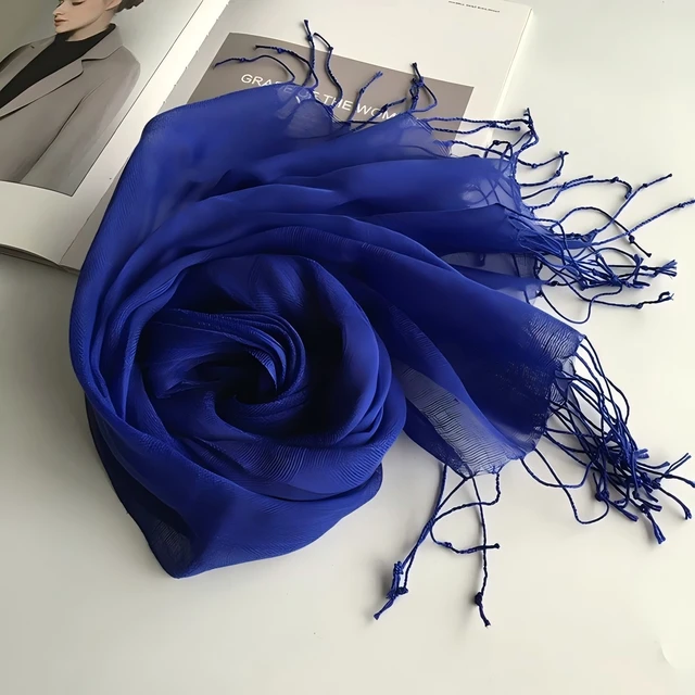 Écharpe en lin de couleur unie pour femmes, turban hijab