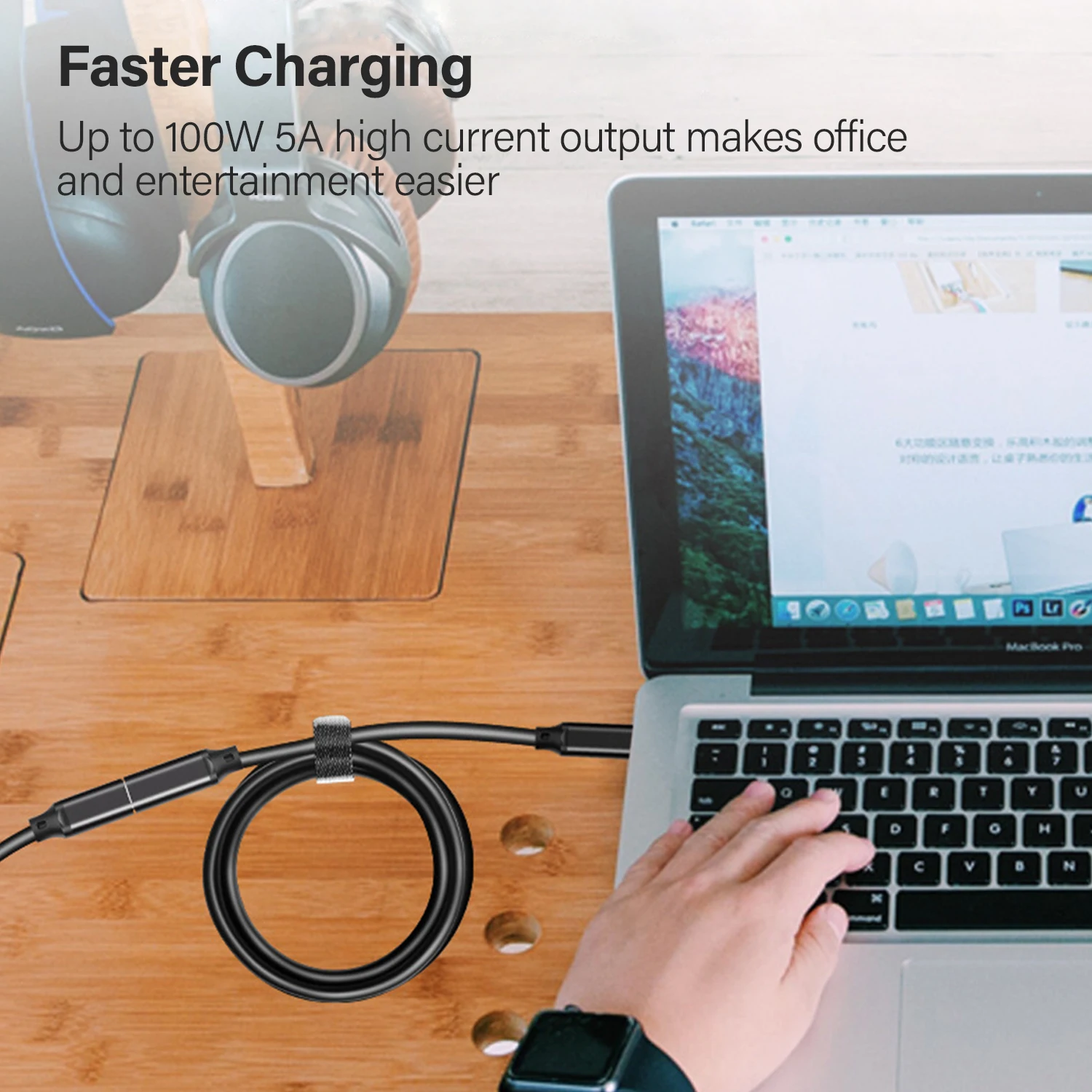 High-Speed USB-C Extension Cable - 240W Fast Charger, Male to Female, 20Gbps Data Transfer