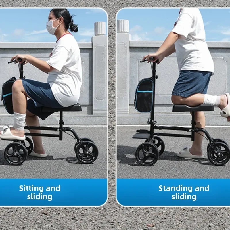 One-legged Ultra-light Sliding Bicycle Walker for The Disabled Adjustable Knee Walker Healthy Care Mobility Aids Knee Scooter 5