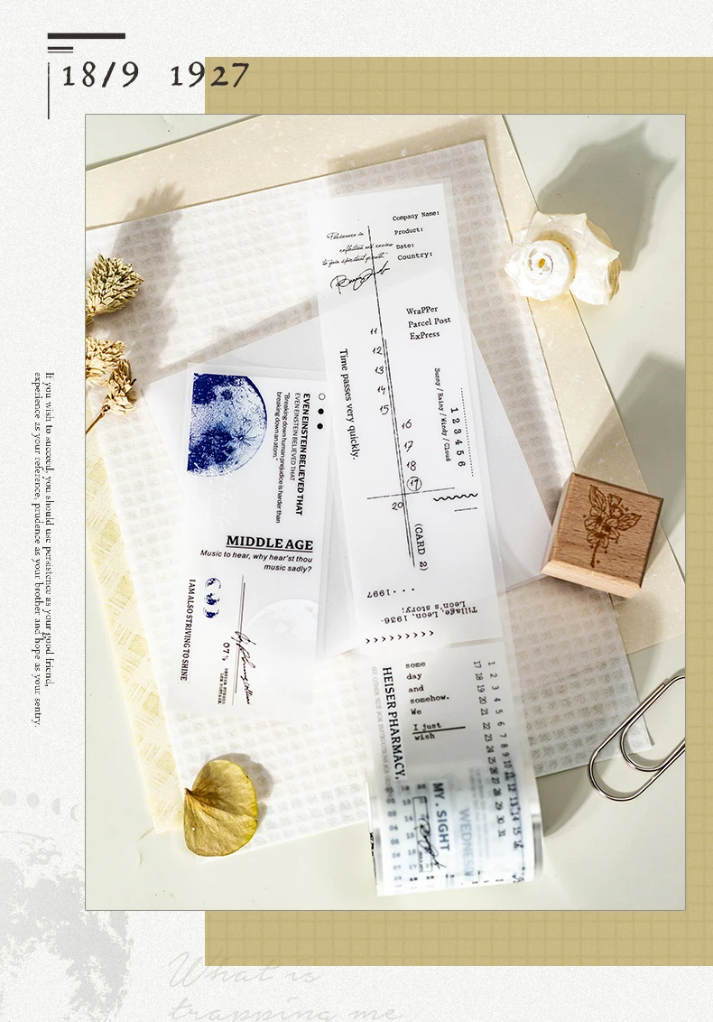 50mm * 2m PET Transparente Bänder Aufkleber Kreativität Scrapbooking Hand Konto Klebstoff handgemachte Diy Junk Journal Liefert – Detail 7