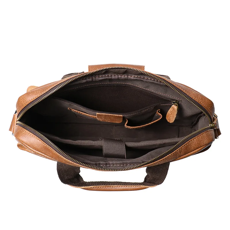 Vintage Men's Leather Messenger Bag Cowhide Briefcase Shoulder Crossbody Laptop Bag