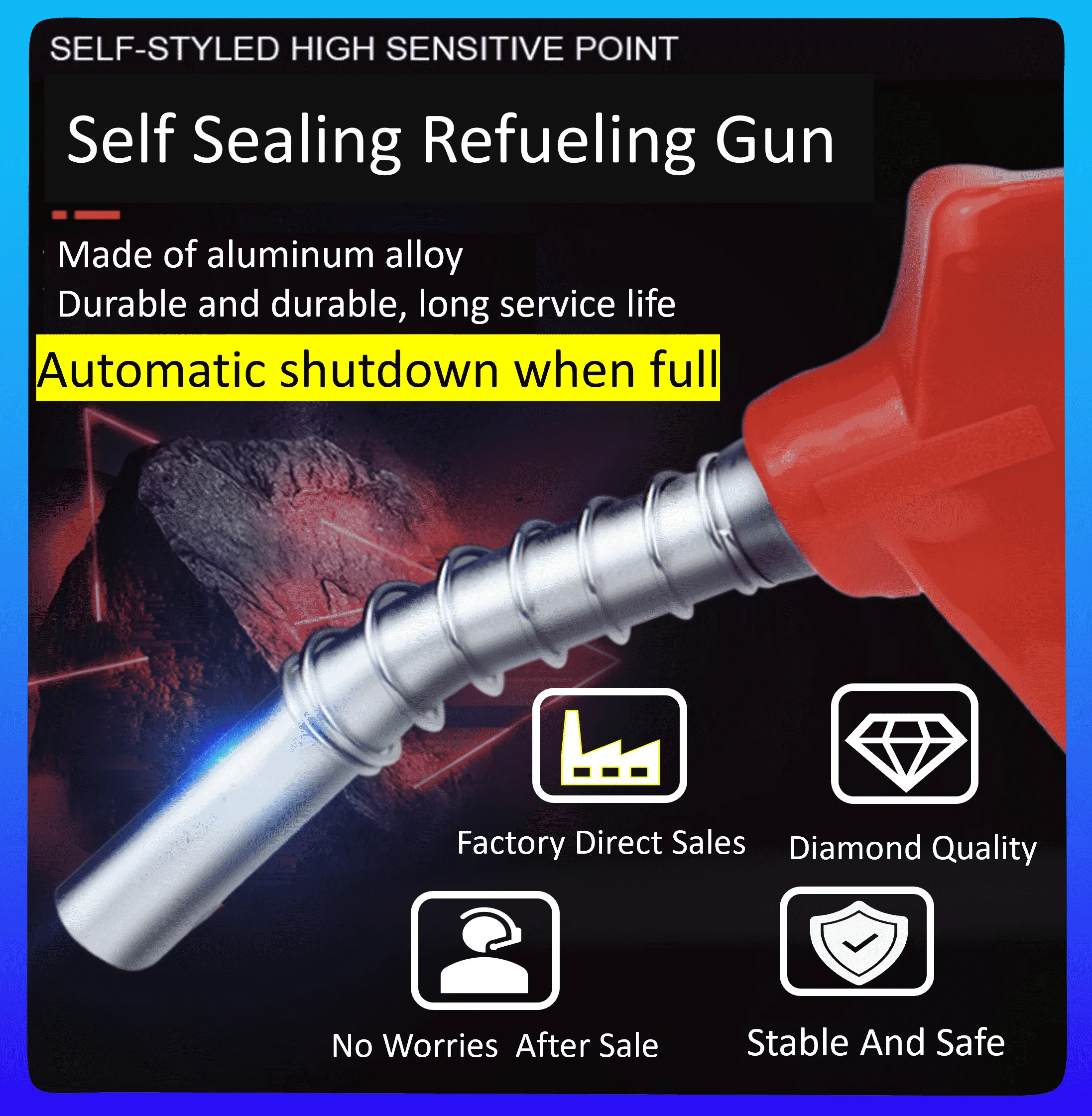 Pistol Fuel Dispenser Automatic Shut-Off Fuel Nozzle Petrol/Gasoline/Diesel  Oil Filling Gun Gas Station Refuel Injection Tool