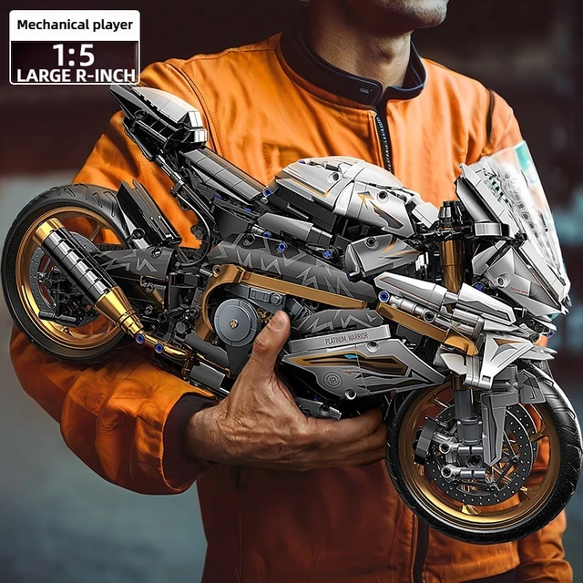 TOYLINX Alloy Motorcycle Desktop Decorations 2045PCS Racing Building Block Model  Kid Toys Christmas Easter Festive Gift Giving 1