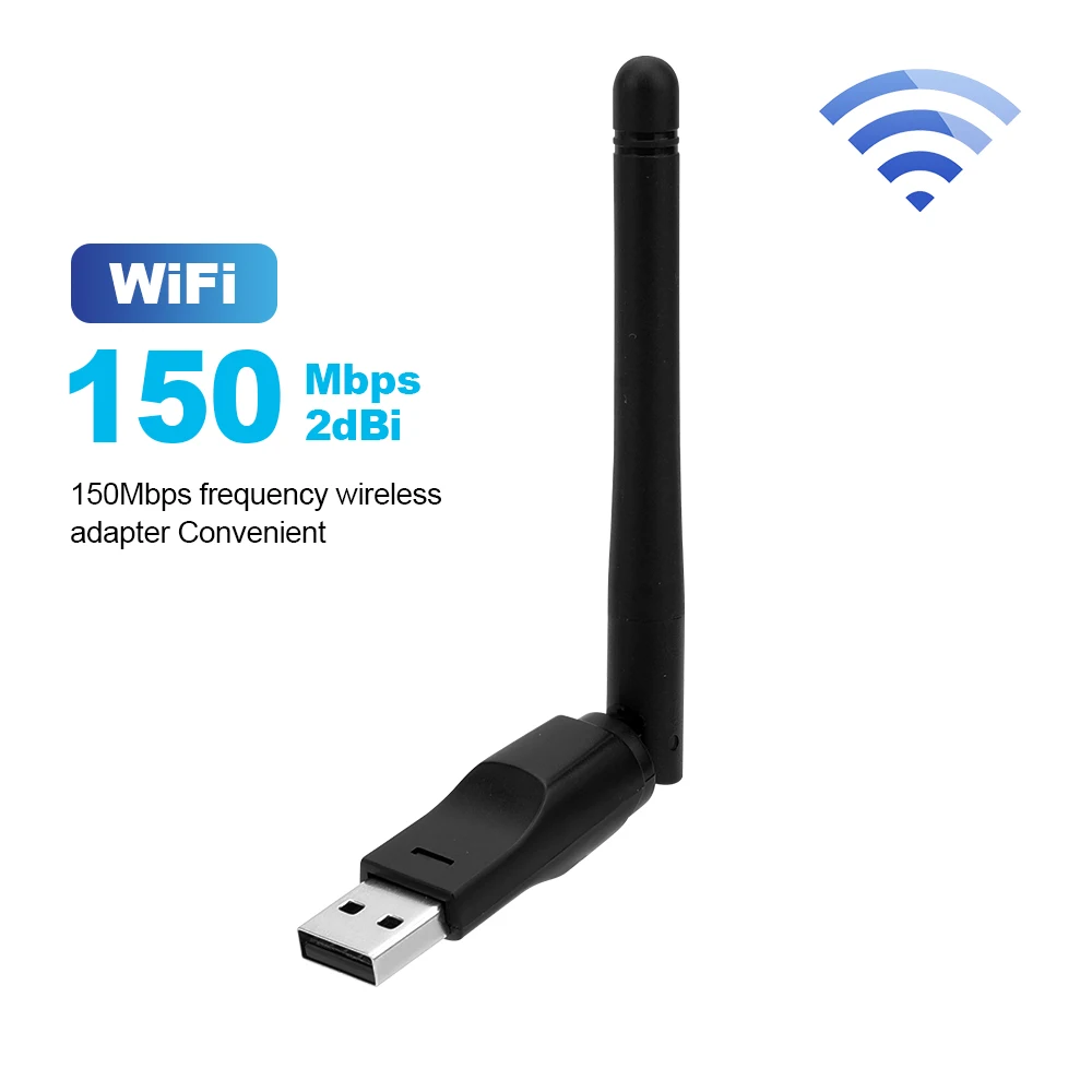 150Mbps WiFi 무선 네트워크 카드 2.4GHz USB 2.0 어댑터 802.11 b /g/n, 안테나 칩셋 포함 Ralink 8188ETV, 노트북 PC 용