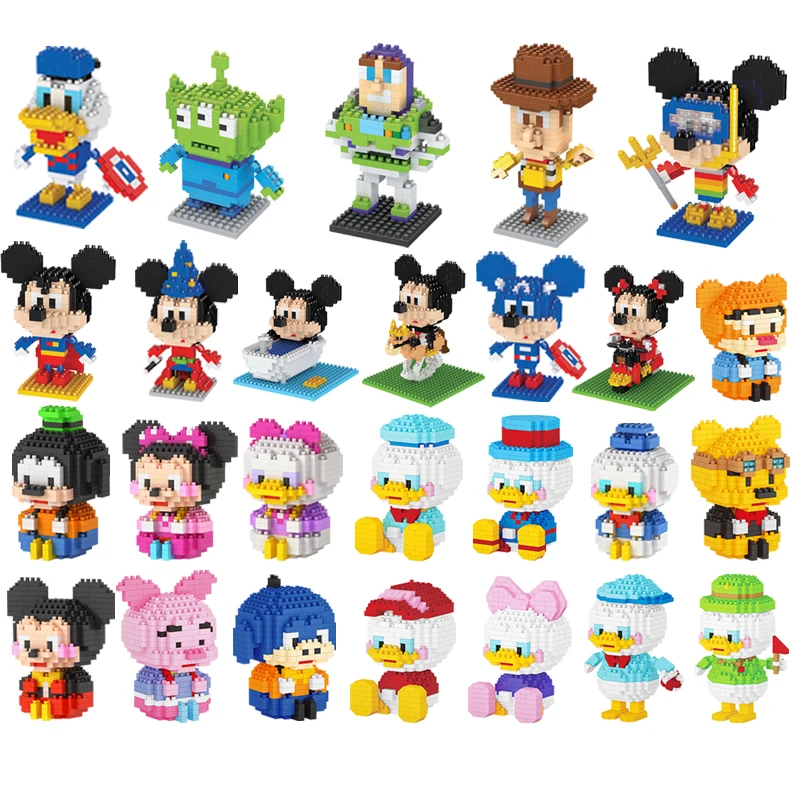

Hasbro Toy story Building Blocks Buzz Lightyear Woody Alien Disney Mickey Minnie Figures Bricks Toys Gifts