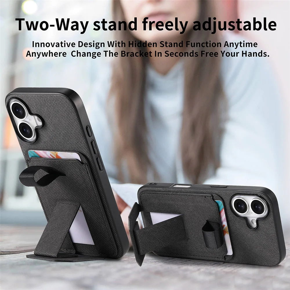 Non-Slip Grip Smartphone Case with Card Holder and Stand