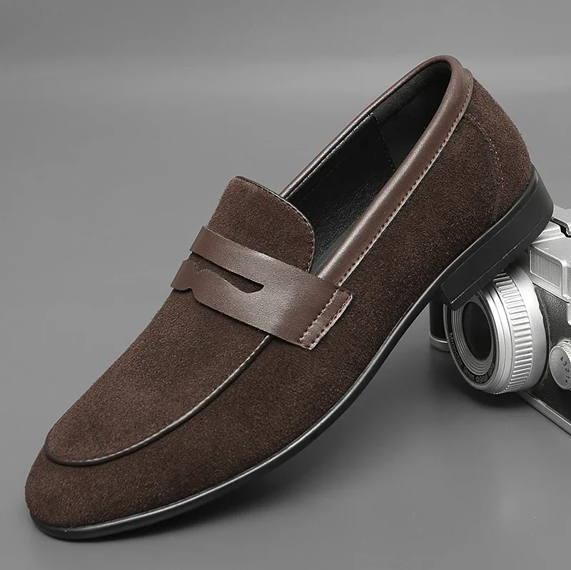 

High Quality Brand Men's Suede Shoes Soft Soles Men's Business Casual Shoes Fashionable Men's Driving Shoes Men's Loafers