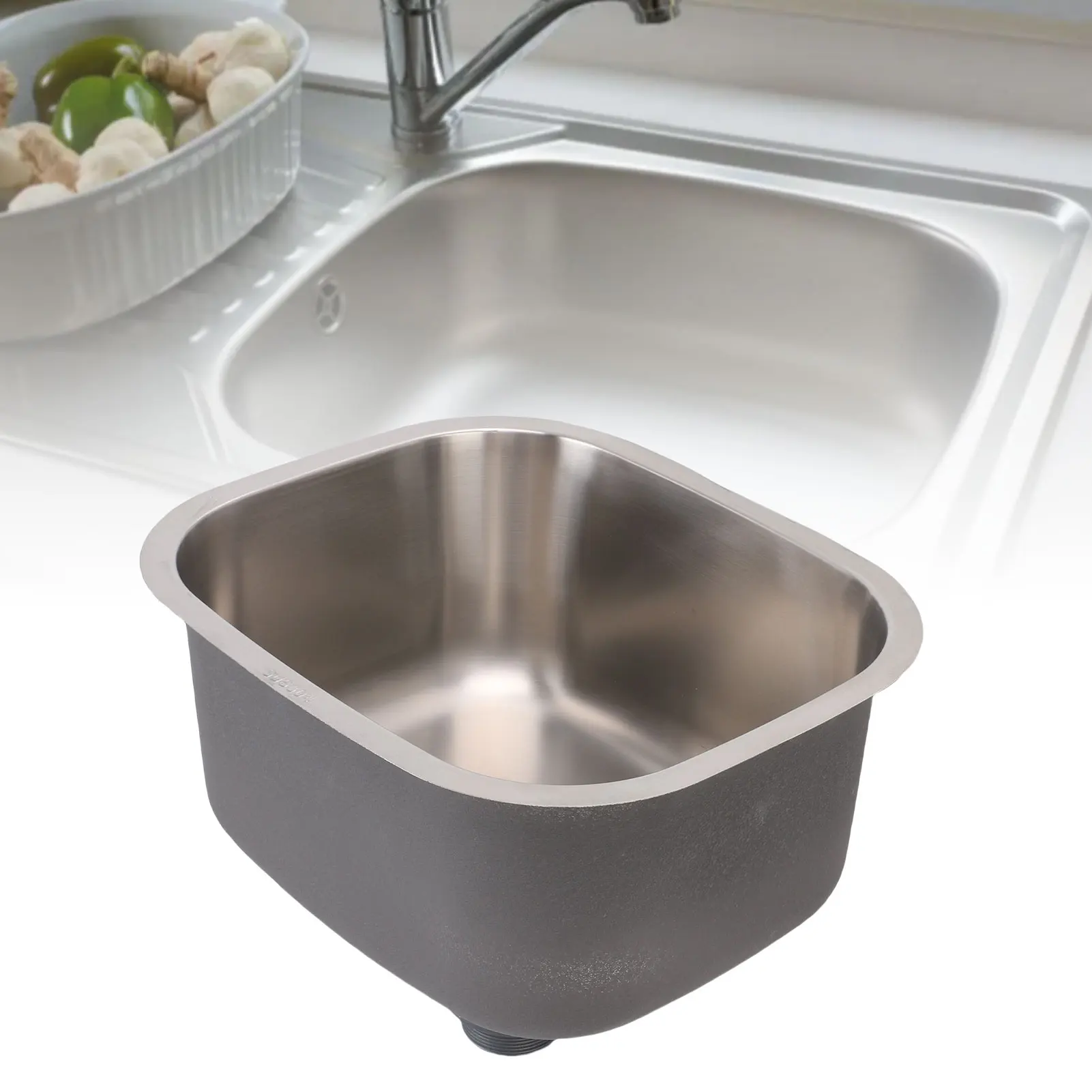 Single Bowl Water Sink 304 Stainless Steel Integrated Undermount Basin Washing Sink for Kitchen Bar Bathroom Undermount Sink