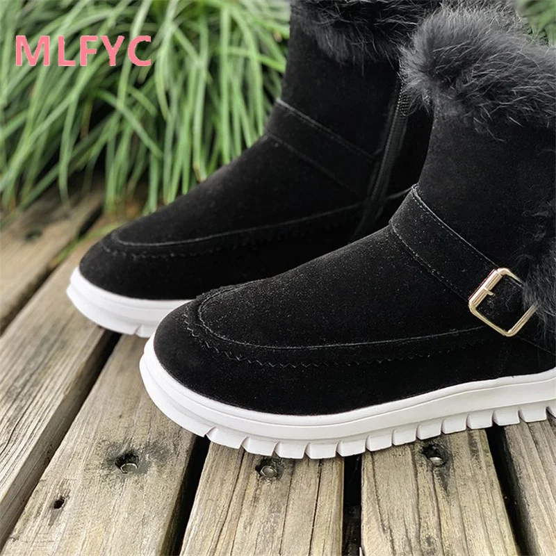 Fashion Women's Boots New Winter Thickened Short Boots Female Plush and Warm Flat Bottom Cotton Shoes Mujer