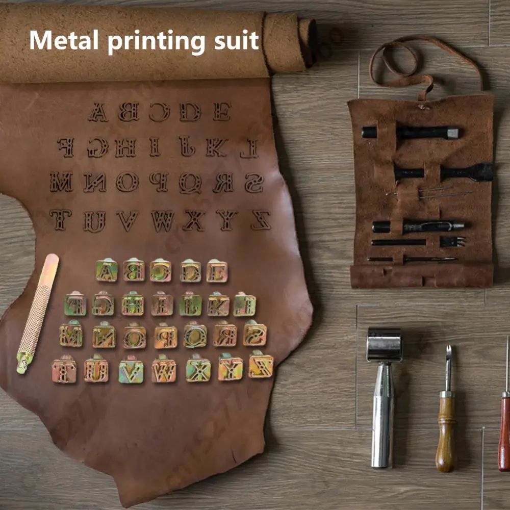 English Letters Symbol Set 26 Stamps Mental Stamping Unique Marking Zinc Alloy Set Tools Craft Leather Punching