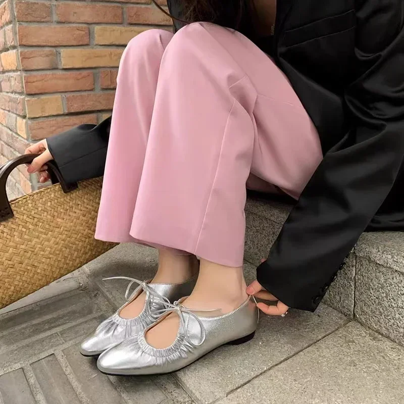 バレエシューズ Harmony Women's Leather Ballet Flats Silver TT00050-ARGENT Ballet pumps Argent Reqins - Women TT-00050 | Place des