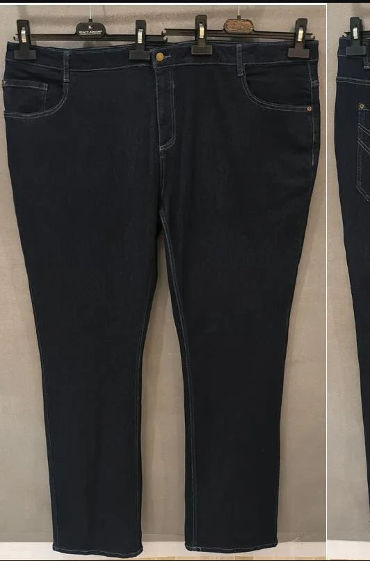 Oversized plus Size jeans men's loose straight-leg Summer men's long pants 50 52 54 56 jeans Black Large size jeans 170KG 4