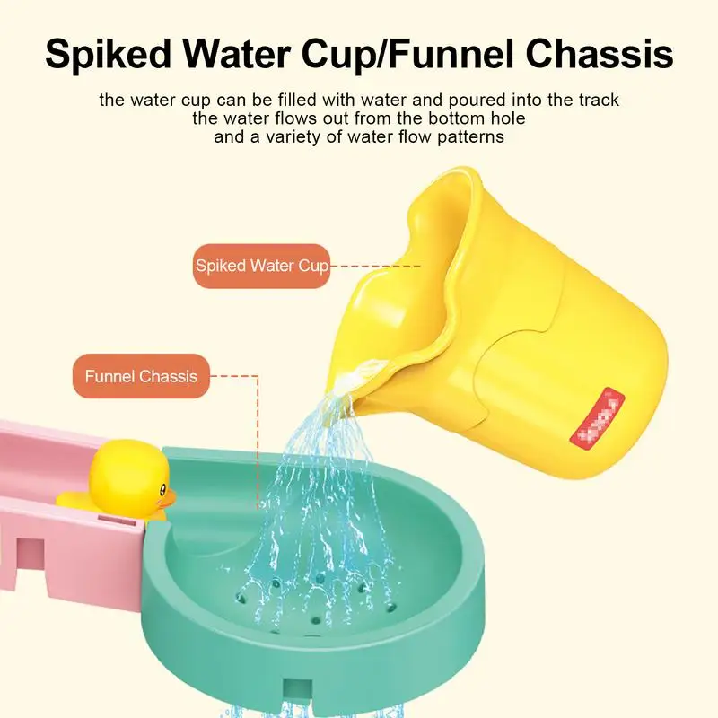 Baby Bath Toys DIY Assembling Track Bathroom Bathtub Kids Play Water Toy Set Duck Slide Toy For Children Toddler accessories 5