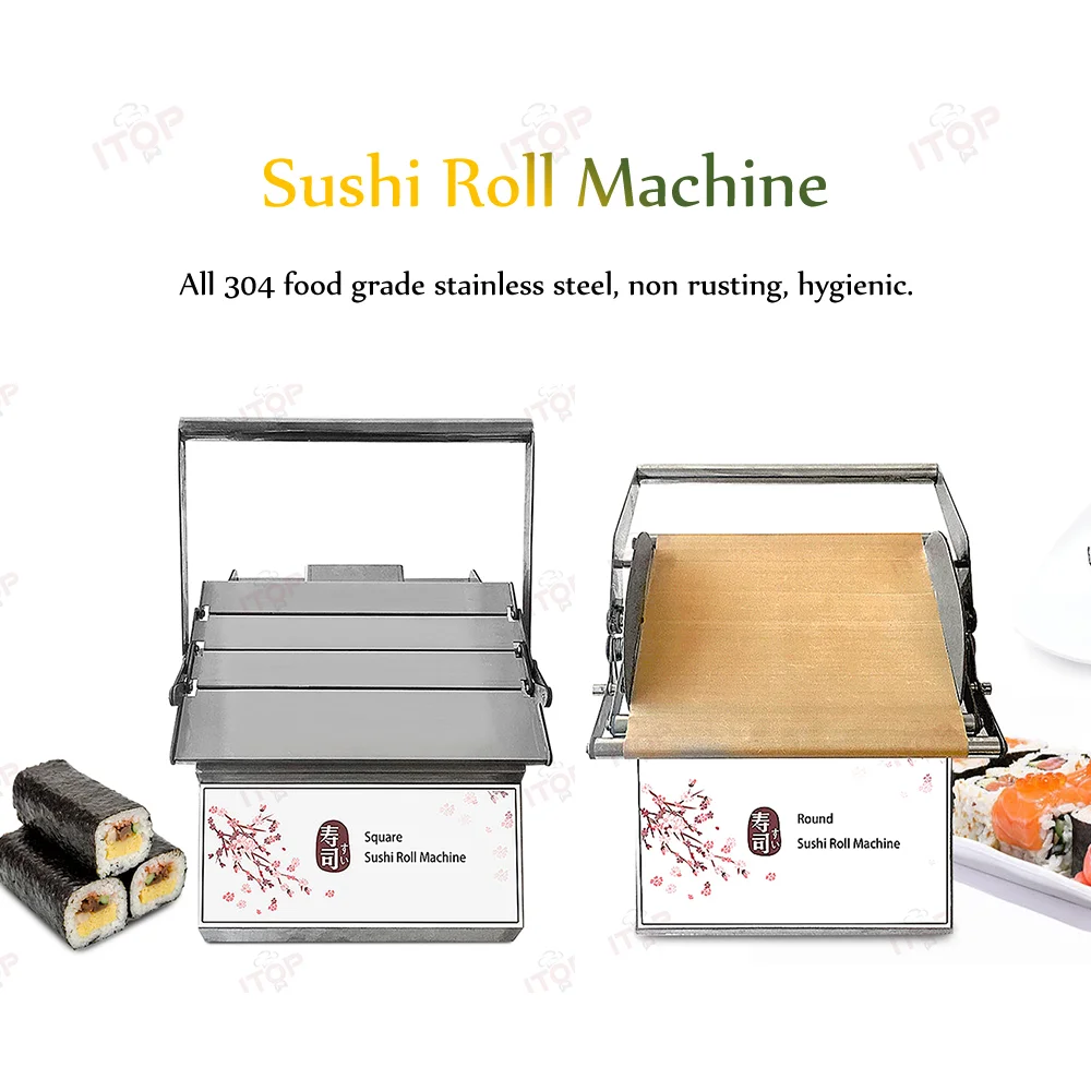 sushi maker kit ITOP Commercial Sushi Roll Maker Sushi Making Machine Food Grade Material Sushi Forming Maker Sushi Roller Round/Square Shape