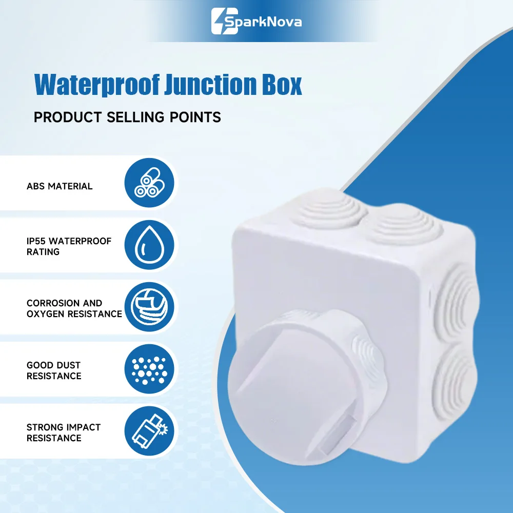 Electrical Junction Box ABS Plastic DIY Power Control Case IP55 Waterproof Outdoor Cable Wire Connection Enclosure Housing