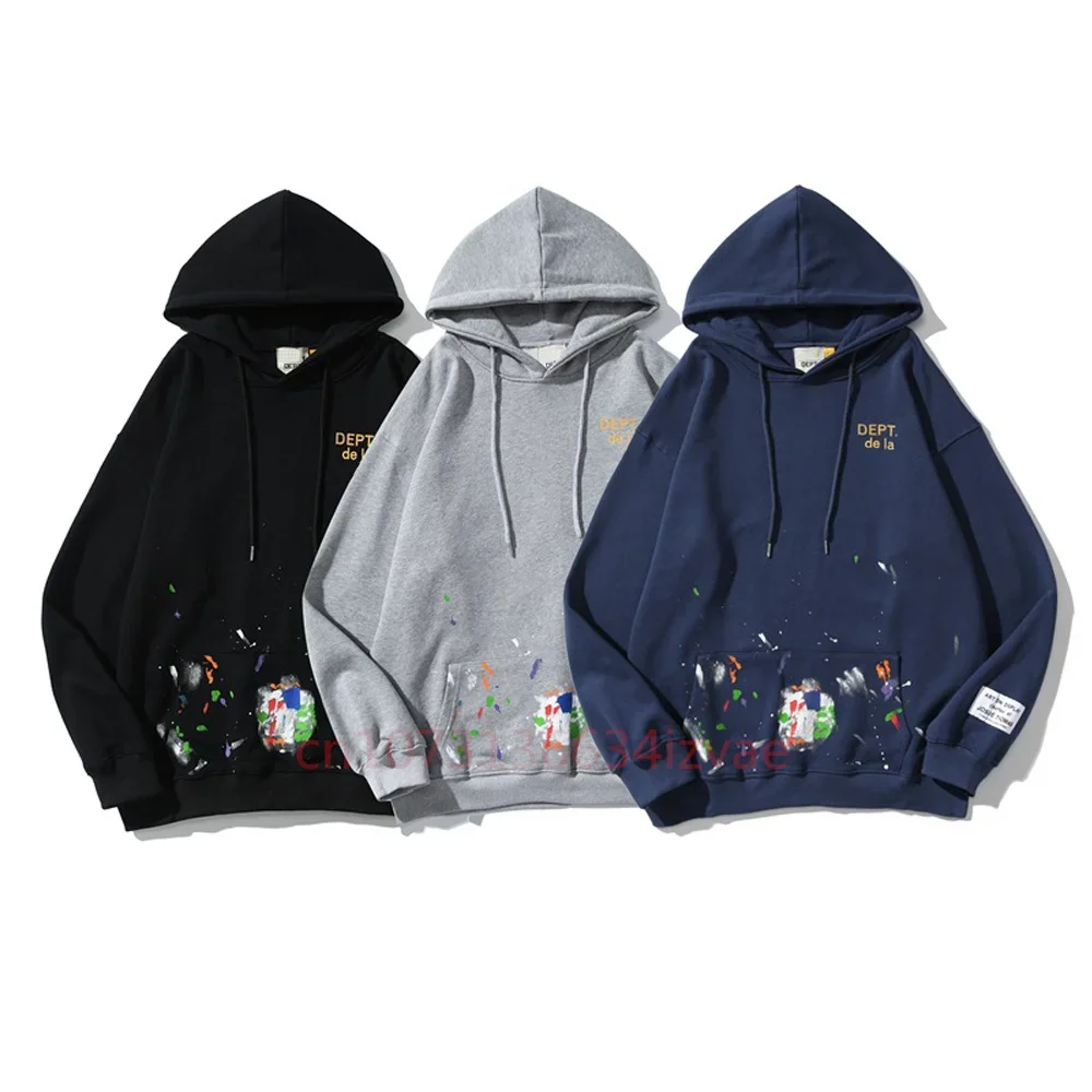 DEPT Fashion Hoodies for Men and Women Letter Print Hoodie Autumn Winter Long-sleeved Pullover Couple Casual Sweatshirts