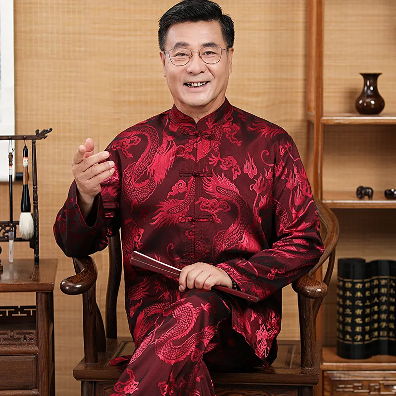 Tai Chi Clothing Men Silk Satin Kung Fu Suit