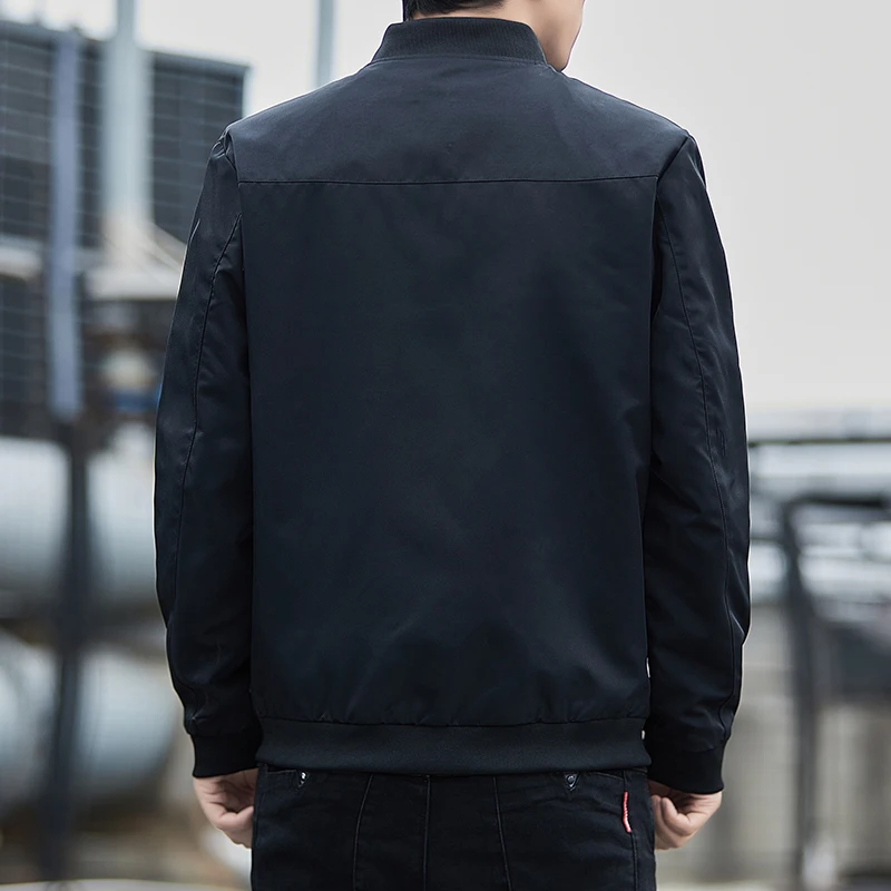 New spring and autumn Men's Jacket Coats black   Business Casual hooded bomber jacket Streetwear Men's Clothing M-5XL