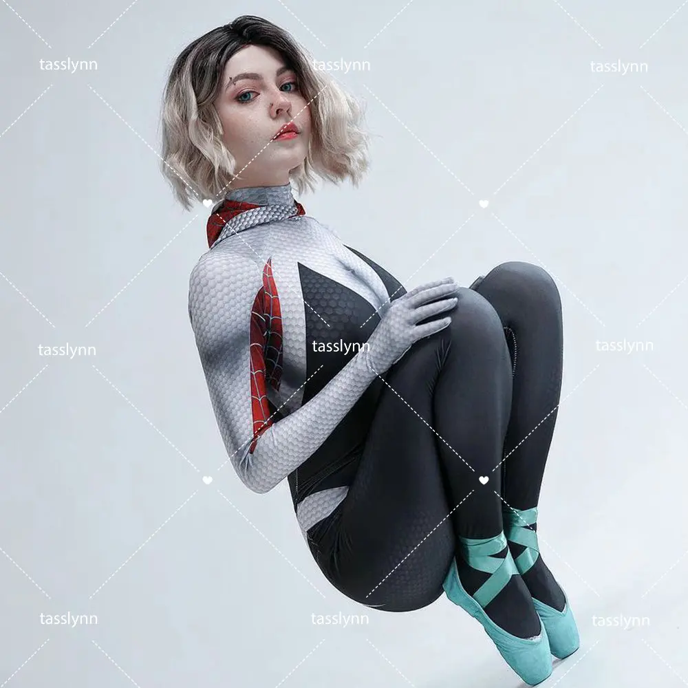 Anime Cosplay Gwenom Costume Sexy Gwen Stacy Cosplay Halloween Costumes for  Women Superhero Spider Girls Tights Suit