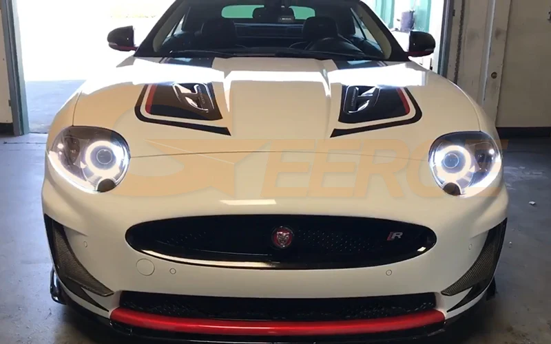 재규어 XK XKR 2006 2007 2008 2009 2010 2011용 우수한 초고휘도 주간 주행등 방향지시등 LED 엔젤 아이 키트 헤일로 링