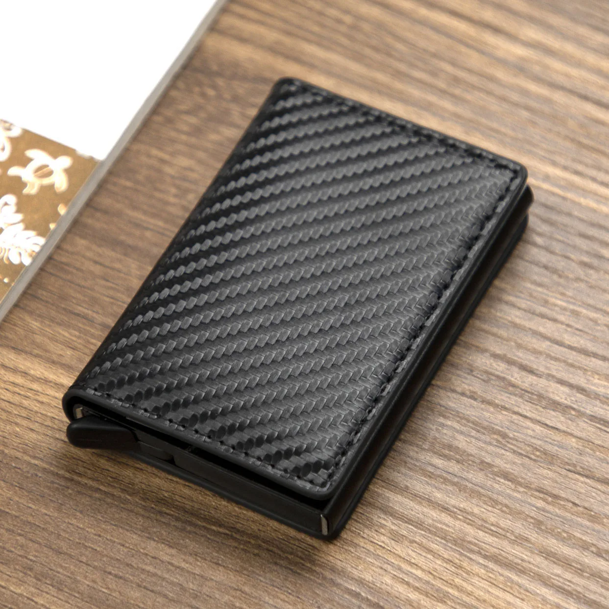 Мужской тонкий кожаный мини-кошелек с отделением для кредитных карт и Rfid-защитой