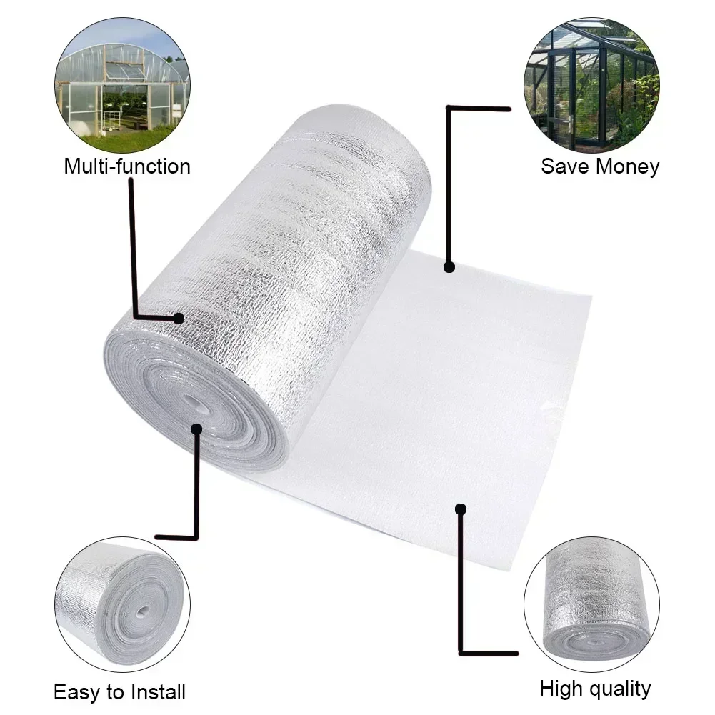 Reflective Foil Insulation 1 Roll Thermal Insulation For Wall Window Mylar Radiator Reflective Foil Aluminum Home Decoration