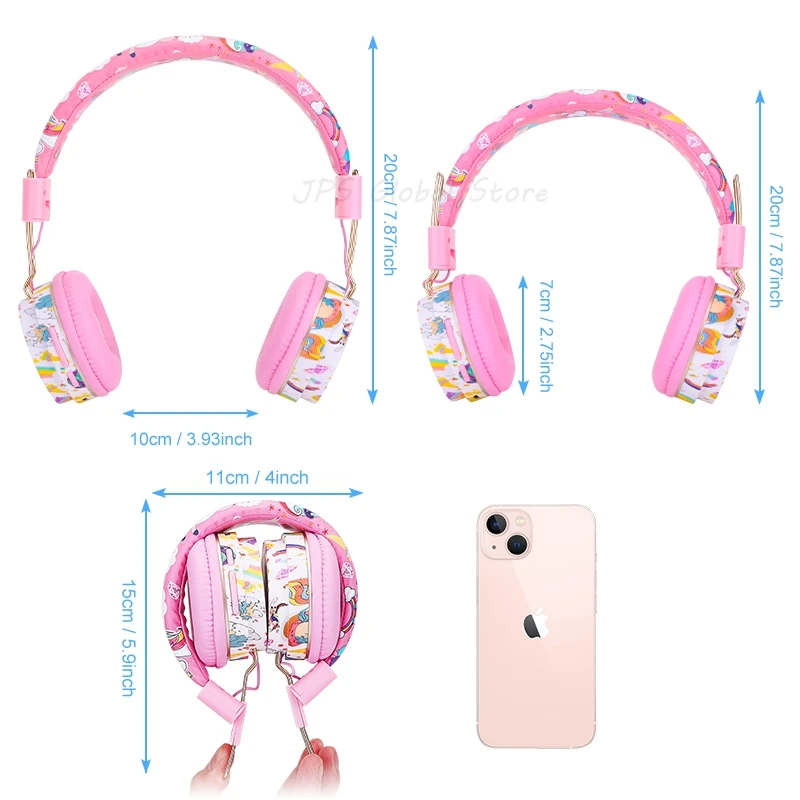 Fone de Ouvido Via Bluetoothfones de Ouvido sem Fio com Microfone Arco-íris Unicórnio Crianças Meninas Estéreo Música Capacete Fone de Ouvido Gamer tf Cartão para o Telefone das Crianças - Image 5