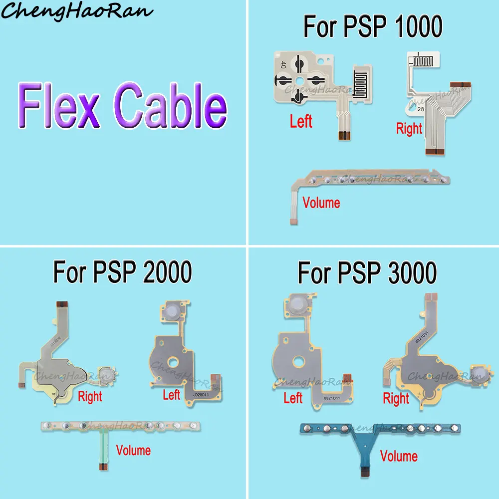 ChengHaoRan Für PSP 1000 2000 3000 Game Controller Reparatur Tastatur Leitfähige Membran Tasten Links Rechts Volumen Band Flex Kabel