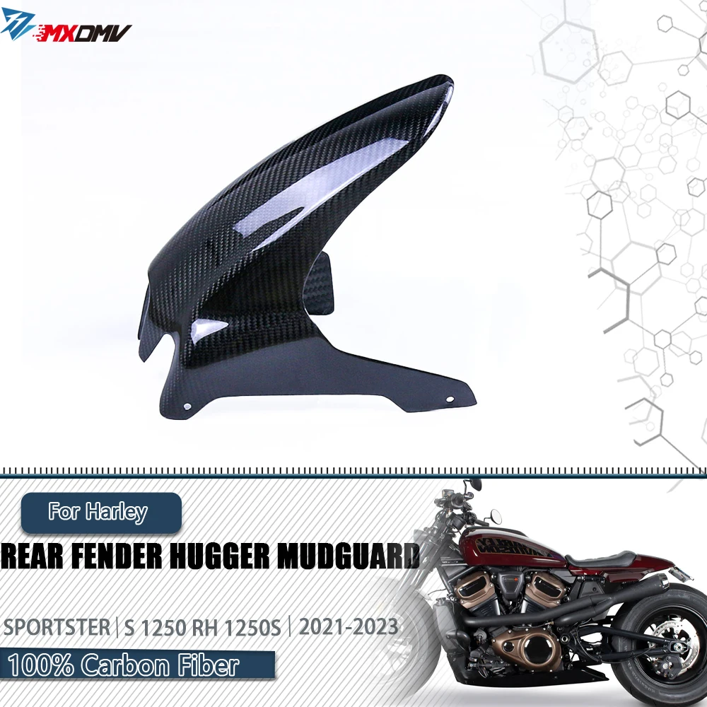 

For Harley Sportster S RH 1250 1250S 2021 2022 2023 Rear Fender Hugger Mudguard Fairing Kits Motorcycle 100% Carbon FIber