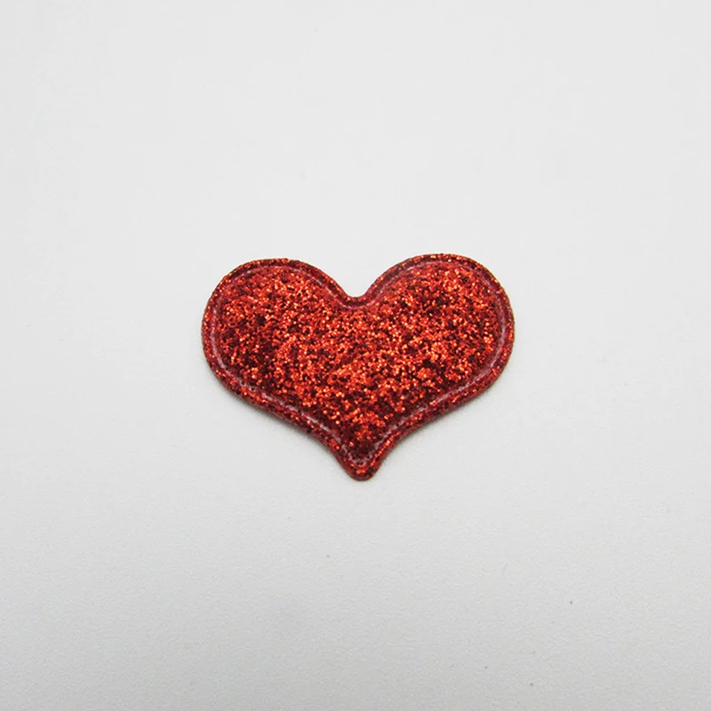 50 Stücke 2,5*2 CM Glitter Herz Gepolsterte Applikationen Handgemachte Haarspange Zubehör Und Tuch Dekorative Accessoires – Detail 13