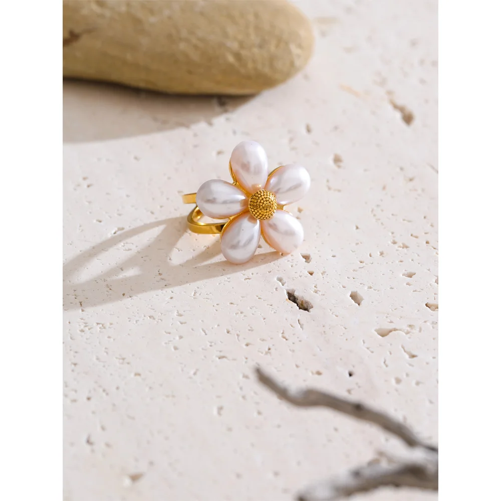 Yhpup Ring Simulated Pearls Women