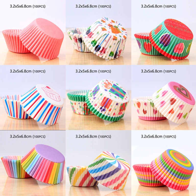 

100-1000P CupCake Cake Molds Muffin Box Oil Proof Paper Holder Cup Case Baking Tools DIY Cake Decorating Birthday Party Supplies