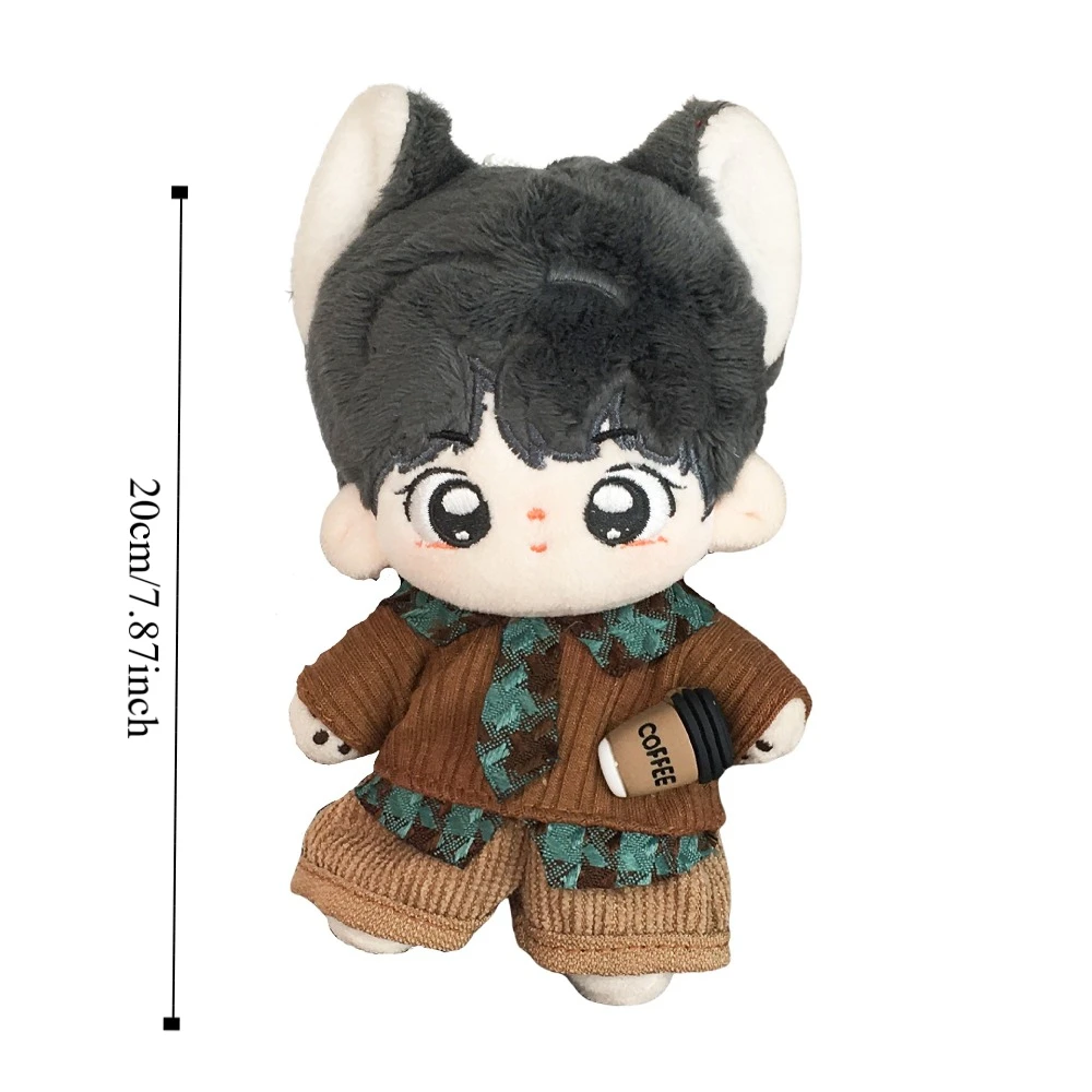 1 set Sweater Vest 20cm Cotton Doll Clothes School Uniform Tie Cotton Doll's Clothes Mini Denim Shorts Doll Clothes