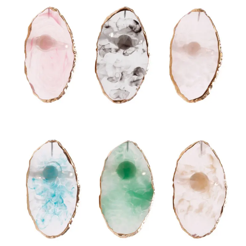 1 Pc Resina Pietra Colore Nail Art Ring Palette Finger Ring Plate Acrilico Uv Gel Polish Cream Foundation Miscelazione Attrezzature Per Nail Art