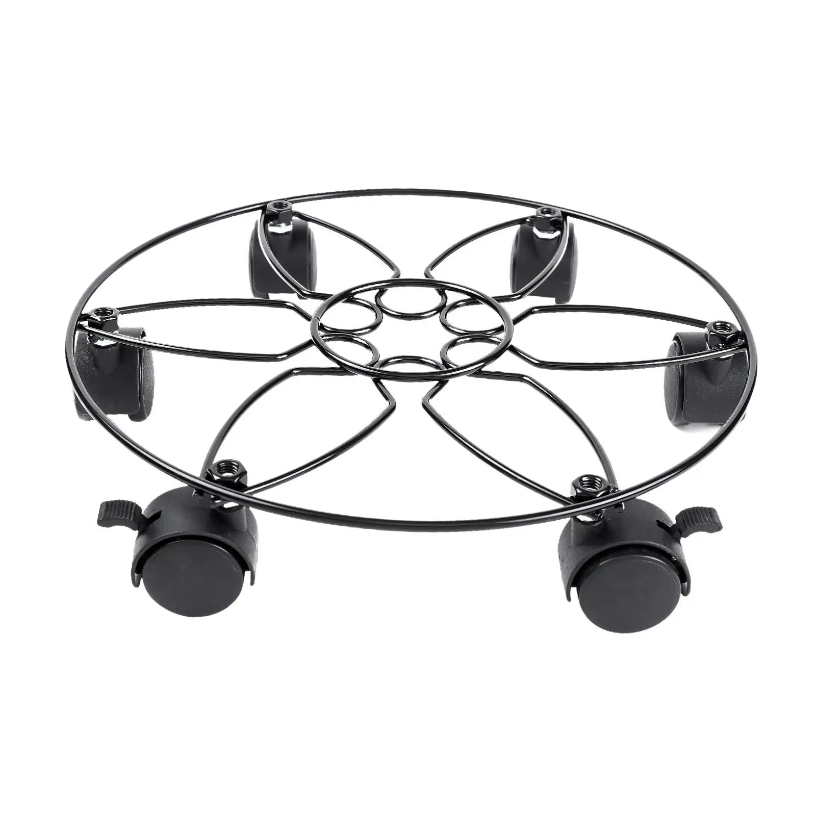 Plant Pot Caddy Round Metal Potted Plant Dolly for Living Room Garden Office